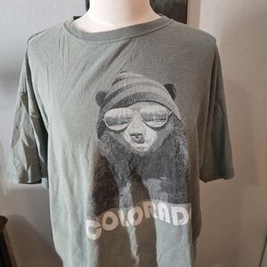 Stylish Green Bear Graphic Tee